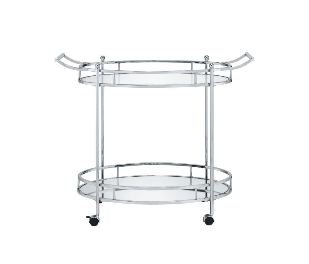 ACME FURNITURE Metal Base with Glass Top Rolling Kitchen Cart (16-in x 37-in x 31-in)