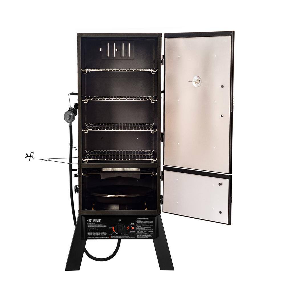 Masterbuilt MB26050412 30 in. Dual Fuel Propane Gas and Charcoal Smoker in Black