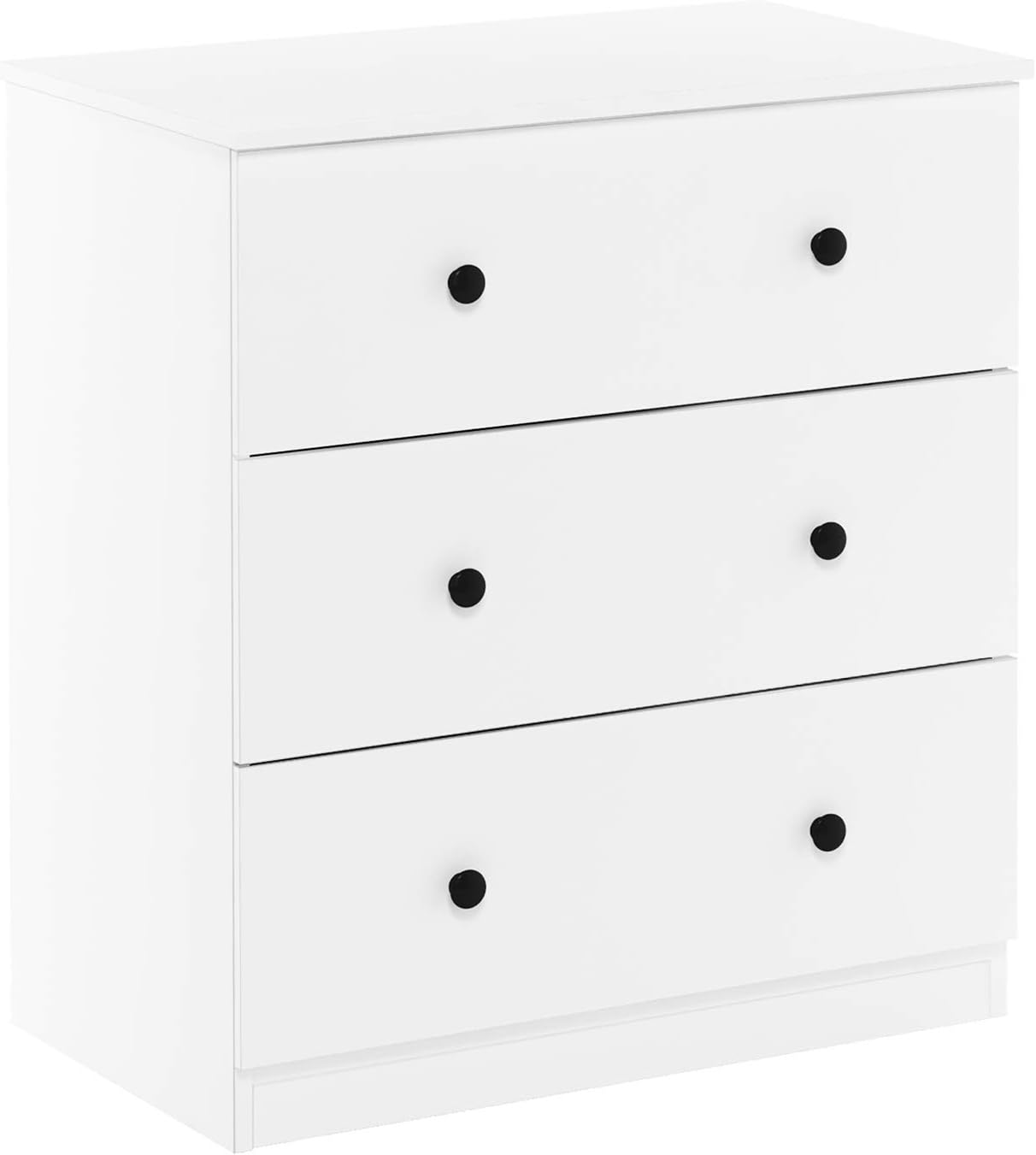 Furinno Tidur Simple Design Dresser. 3-Drawer Knob. Solid White