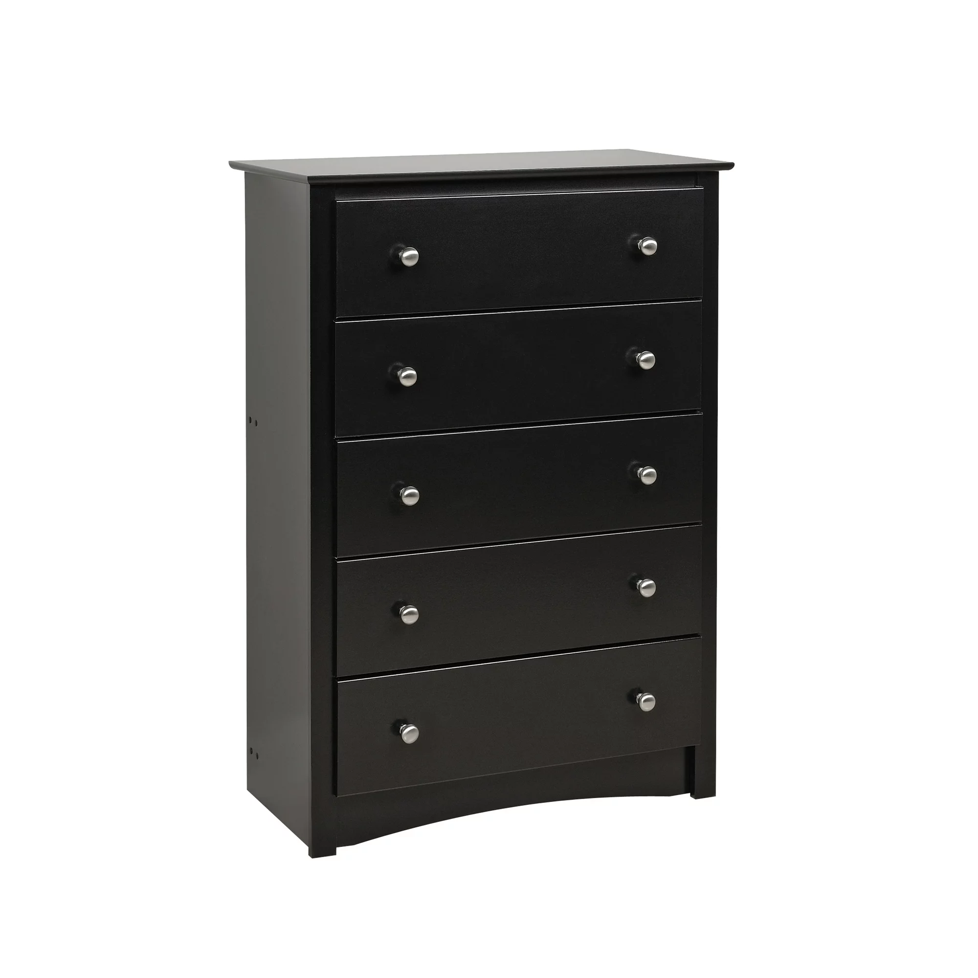 Prepac Sonoma 5 Drawer Wooden Dresser Chest. 16″ x 31.5″ x 45.25″. Black