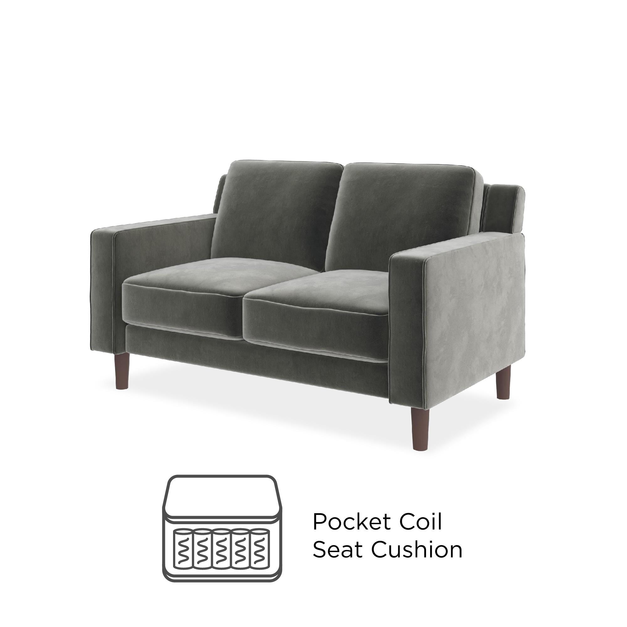 DHP Bryanna Loveseat 2 Seater Sofa . Gray Velvet