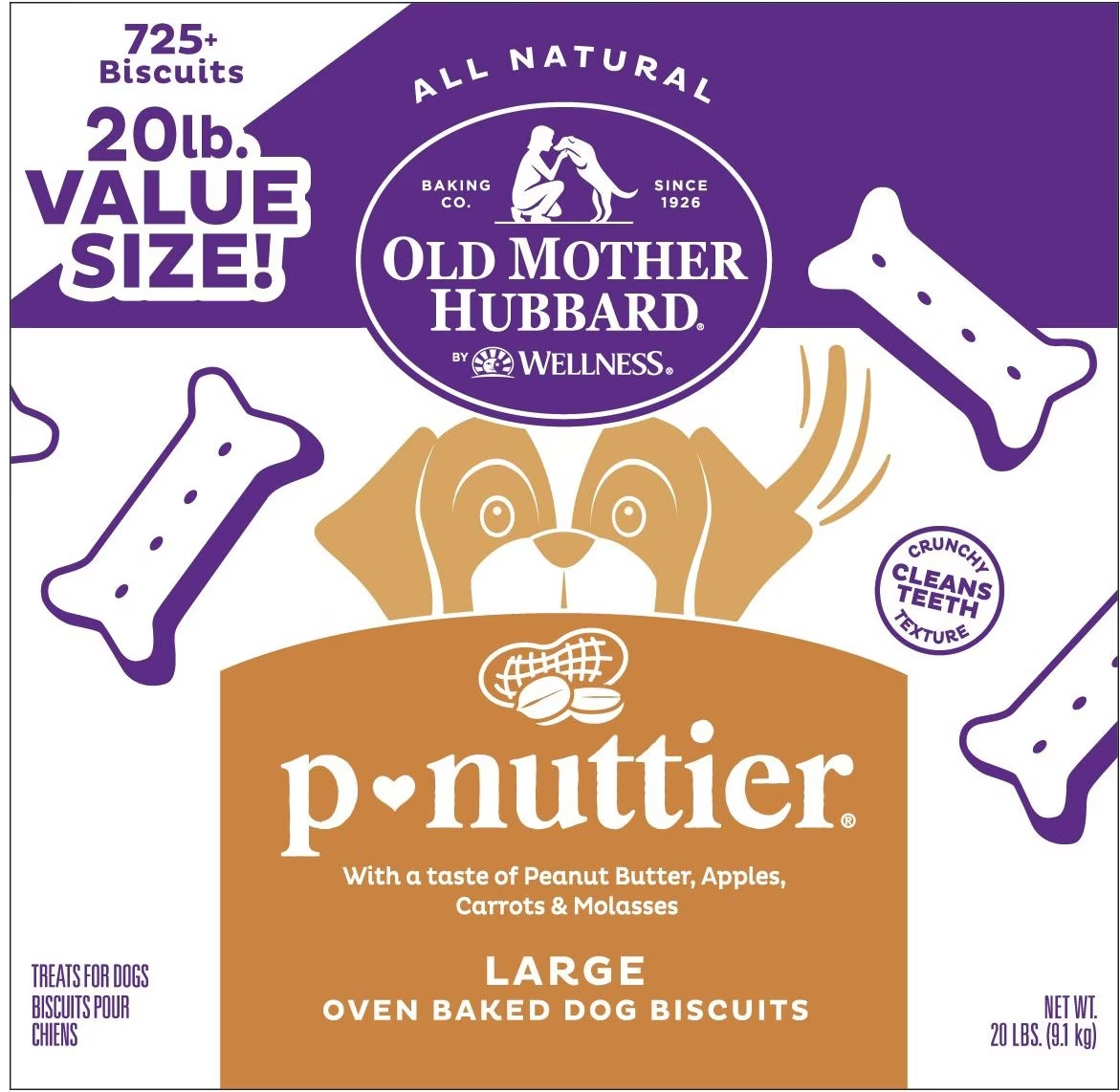 Old Mother Hubbard Classic P-Nuttier Biscuits Baked Dog Treats. Large. 20 lbs