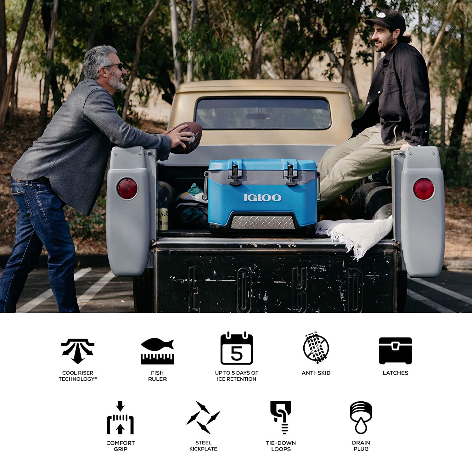 Igloo BMX 52 Quart Cooler with Cool Riser Technology. Oil Green