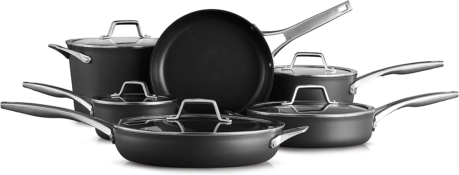Calphalon Premier Hard-Anodized Nonstick Cookware. 11-Piece Pots and Pans Set