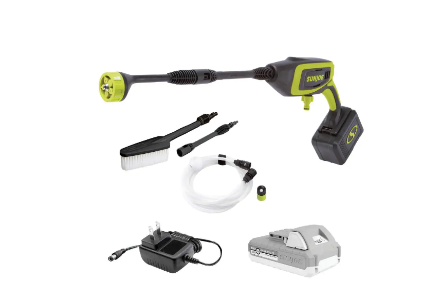 Sun Joe 24V-PP350-LTE 24-Volt 350 PSI Max 0.6 GPM Cold Water Electric Power Cleaner Kit with 2.0 Ah Battery Plus Charger