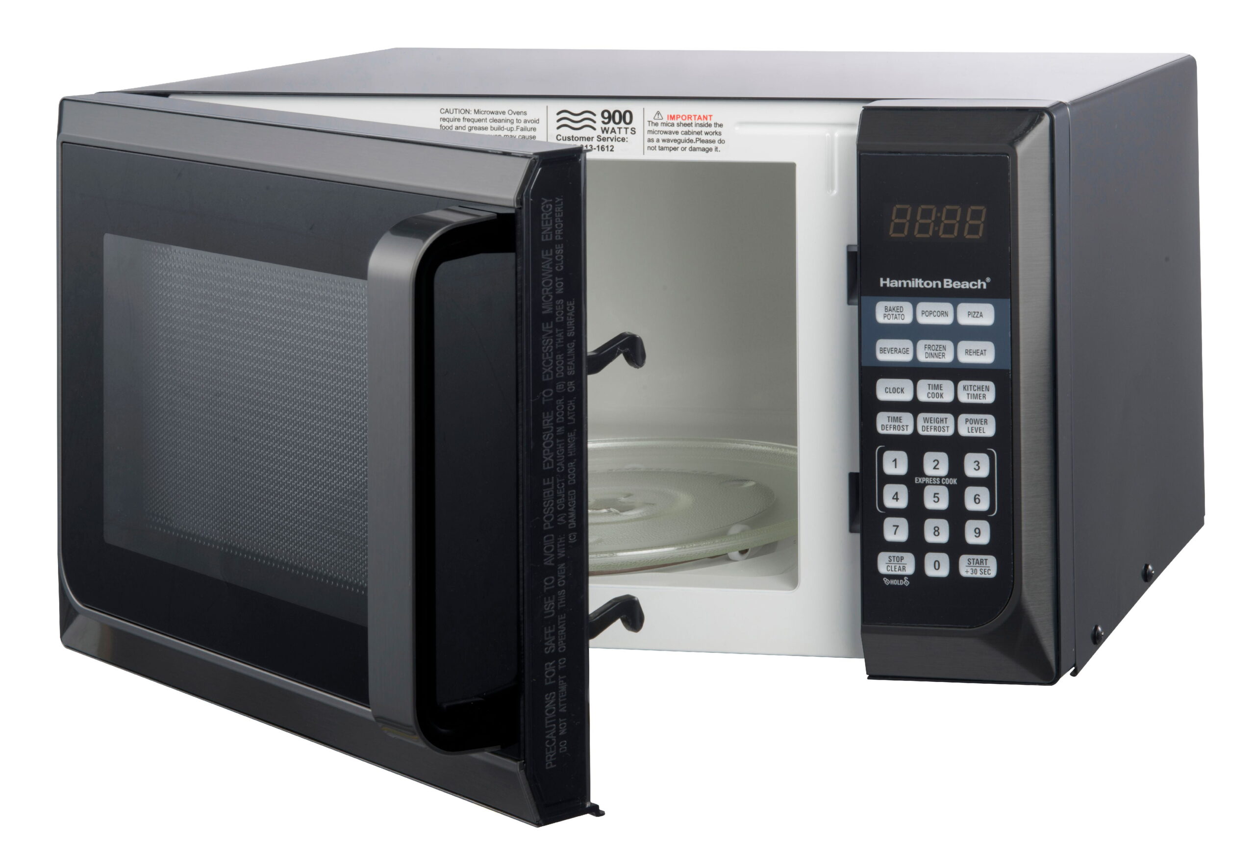 Hamilton Beach Stainless Steel 0.9 Cu. Ft. Black Microwave Oven