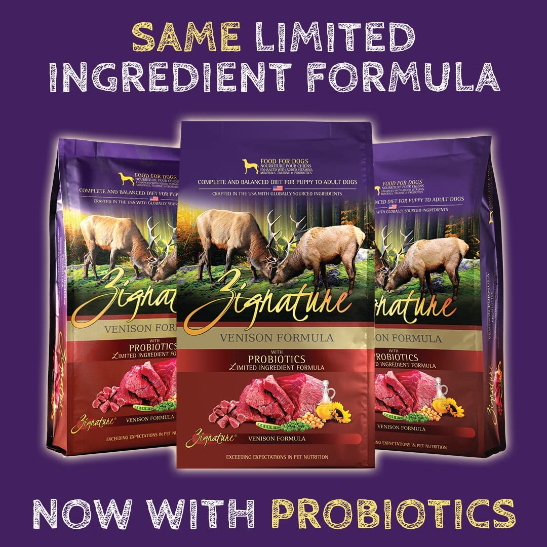 Zignature Venison Limited Ingredient Formula With Probiotics Dry Dog Food 12.5 Pound (Pack of 1)