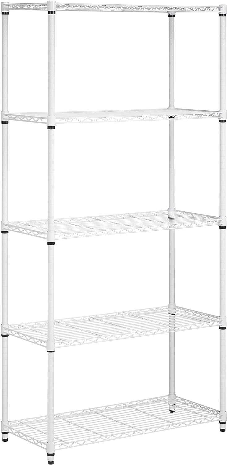 Honey-can-do SHF-01573 5-Tier Adjustable Shelving System. 14-Inch by 36-Inch by 72-Inch. White