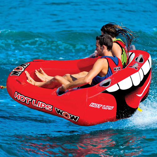 WOW 15-1100 Hot Lips Cockpit 1-2 Rider Inflatable Towable Tube