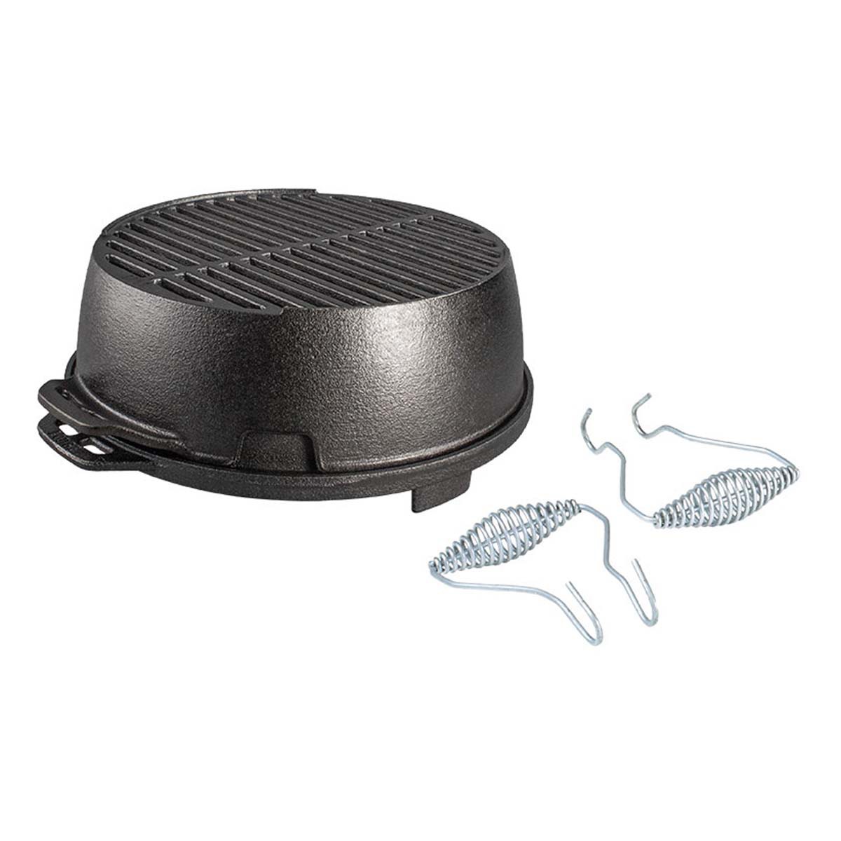 Lodge L12RG Cast Iron Round Kickoff Grill. 12 inch. Black