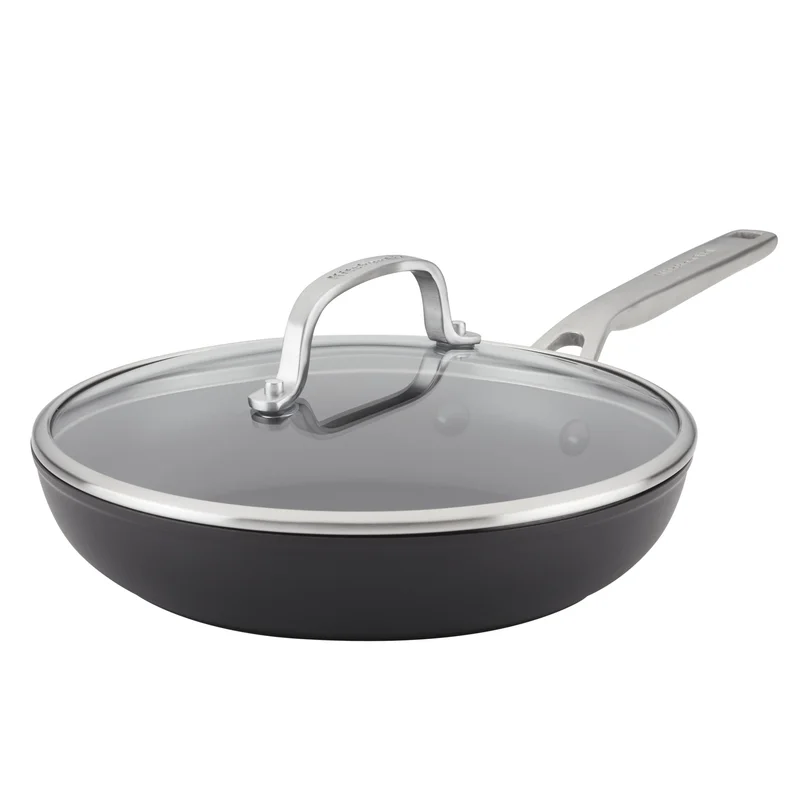 KitchenAid 80122 Hard Anodized Induction Nonstick Fry Pan/Skillet with Lid. 10 Inch. Matte Black