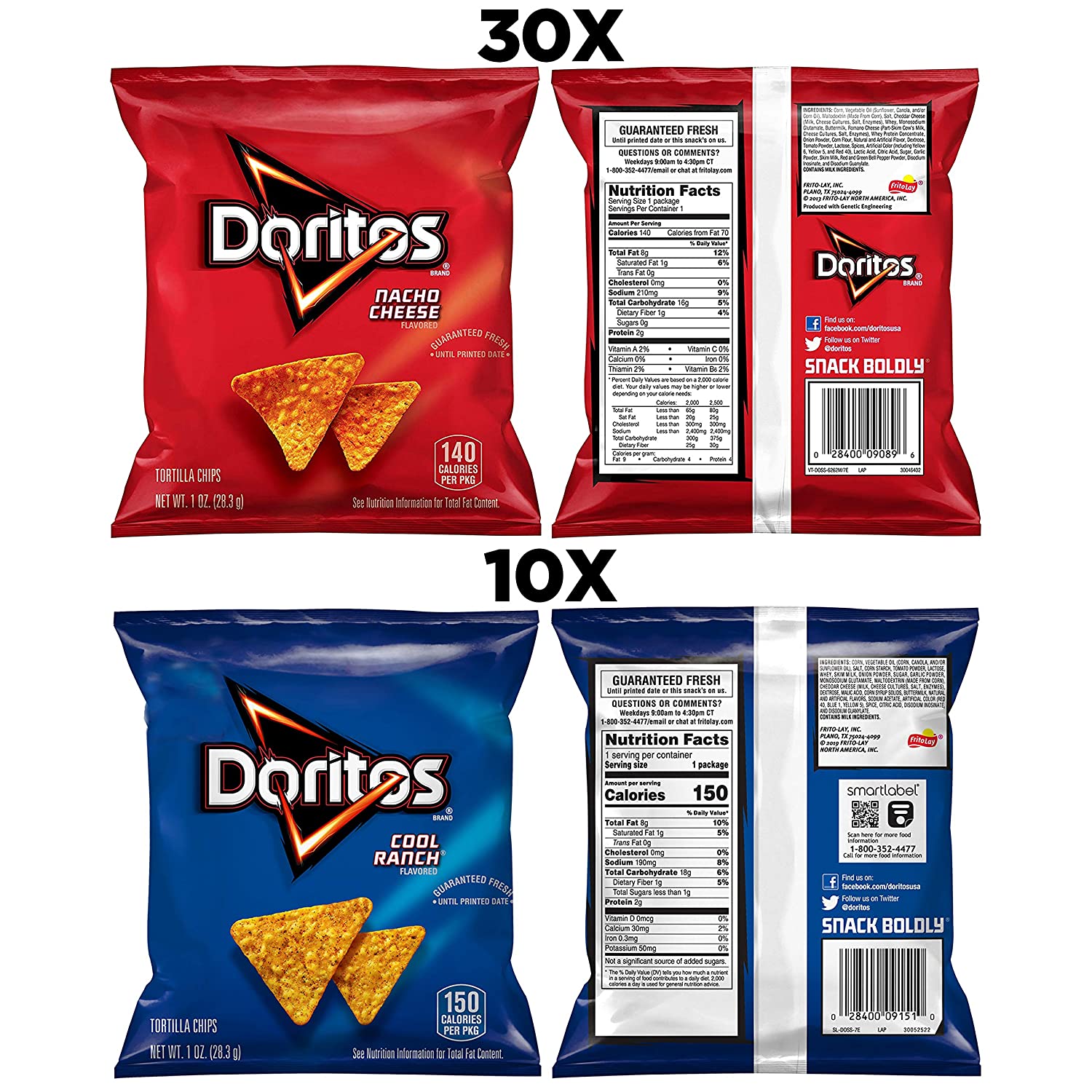 Doritos Flavored Tortilla Chips . 40 Count (Pack of 1)