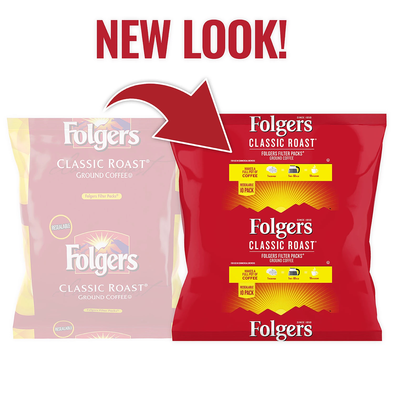 Folgers Classic Roast Ground Coffee. Filter Packs (0.9 oz.. 40 ct.)