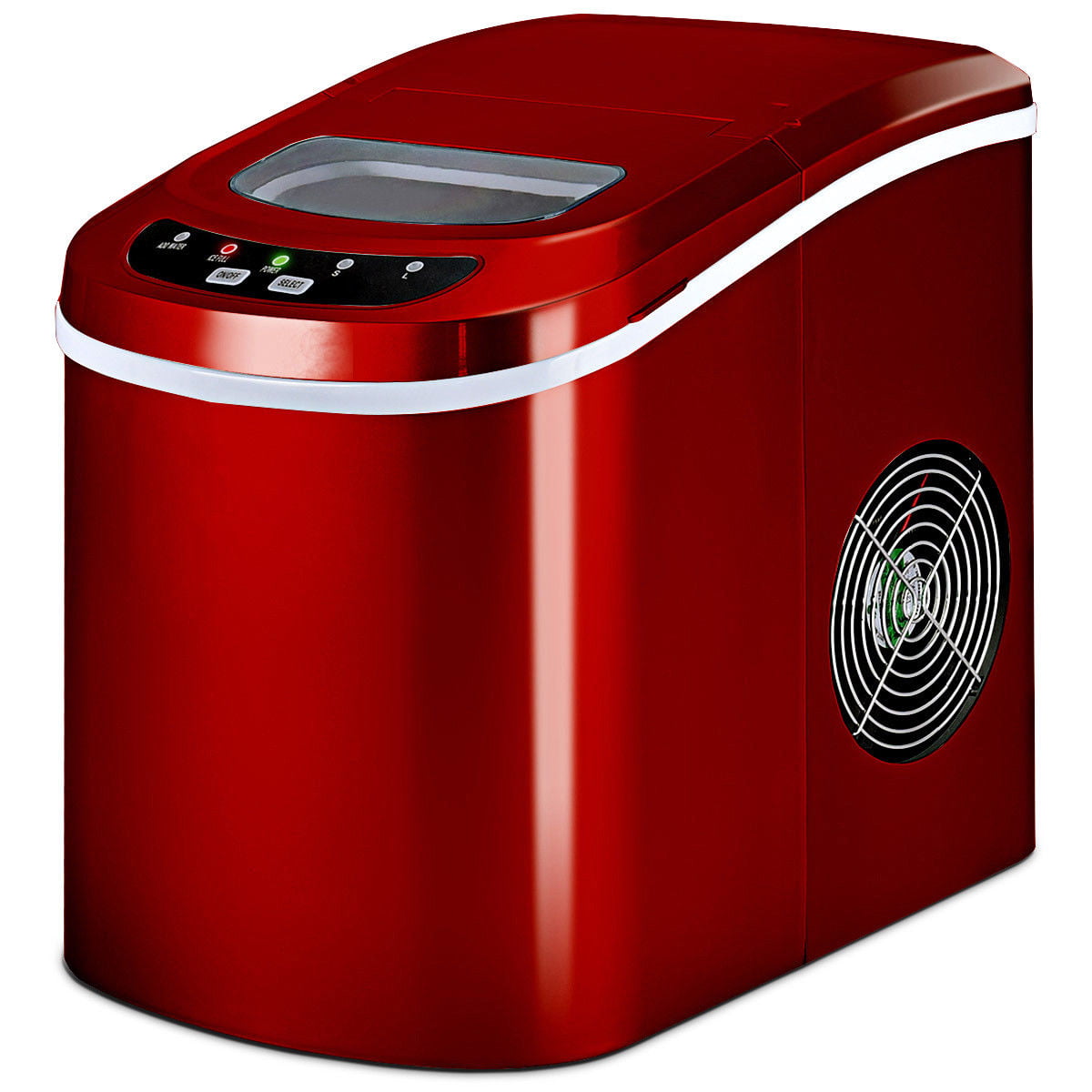 Costway Red Portable Compact Electric Ice Maker Machine Mini Cube 26lb/Day
