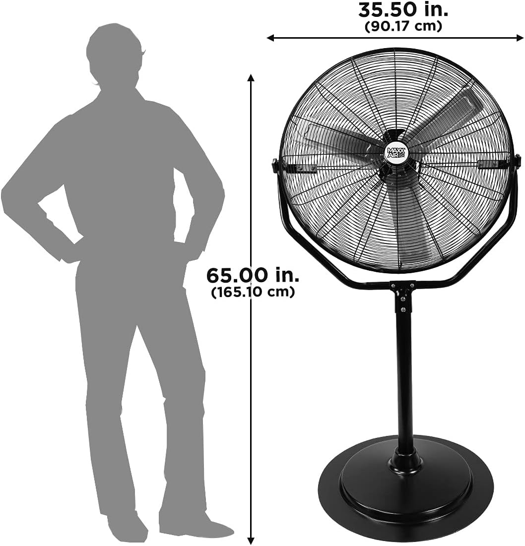 Maxx Air Extreme Power Industrial Pedestal Fan | Heavy Duty 30″ Stand Fan