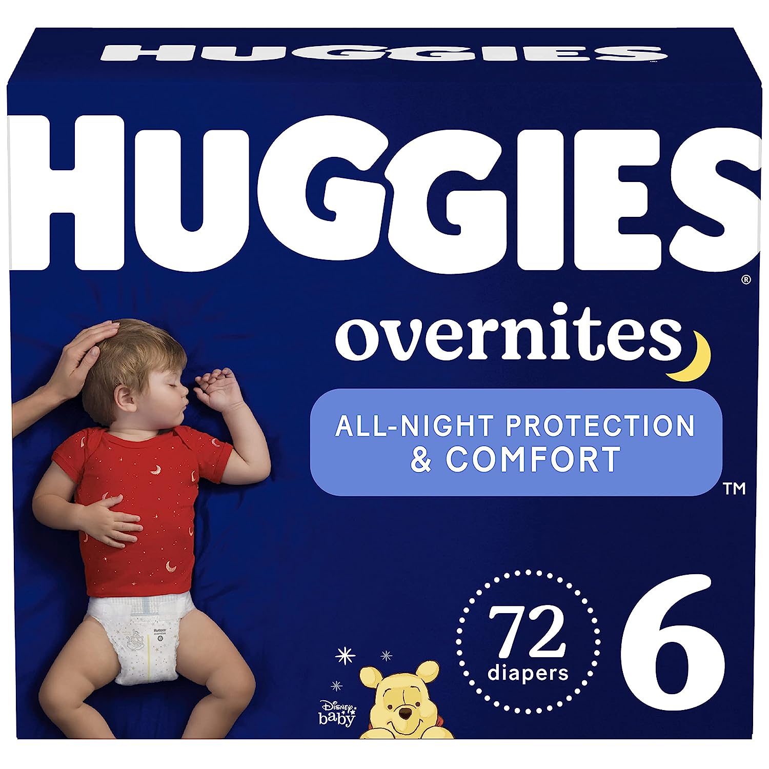 Huggies Overnites Nighttime Baby Diapers. Size 6 (35+ lbs). 72 Ct