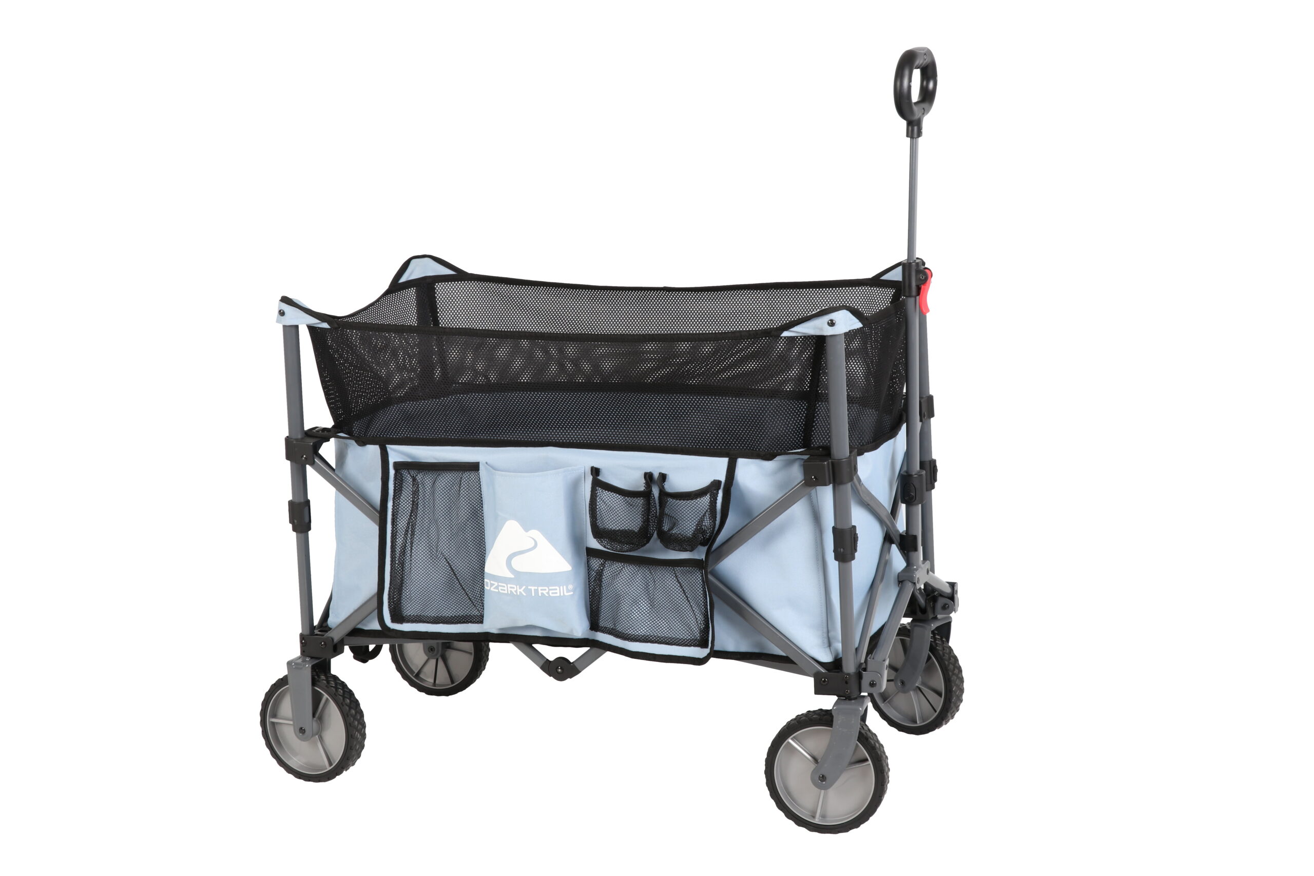 Ozark Trail Adult Height Adjustable Quad Fold Camping Cart Wagon. Blue