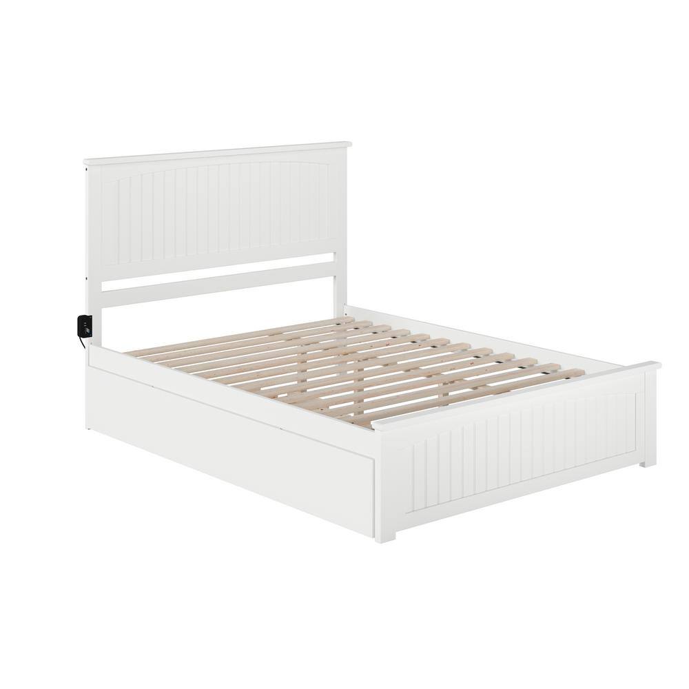 AFI  Nantucket White Queen Bed with Matching Footboard and Twin Extra Long Trundle