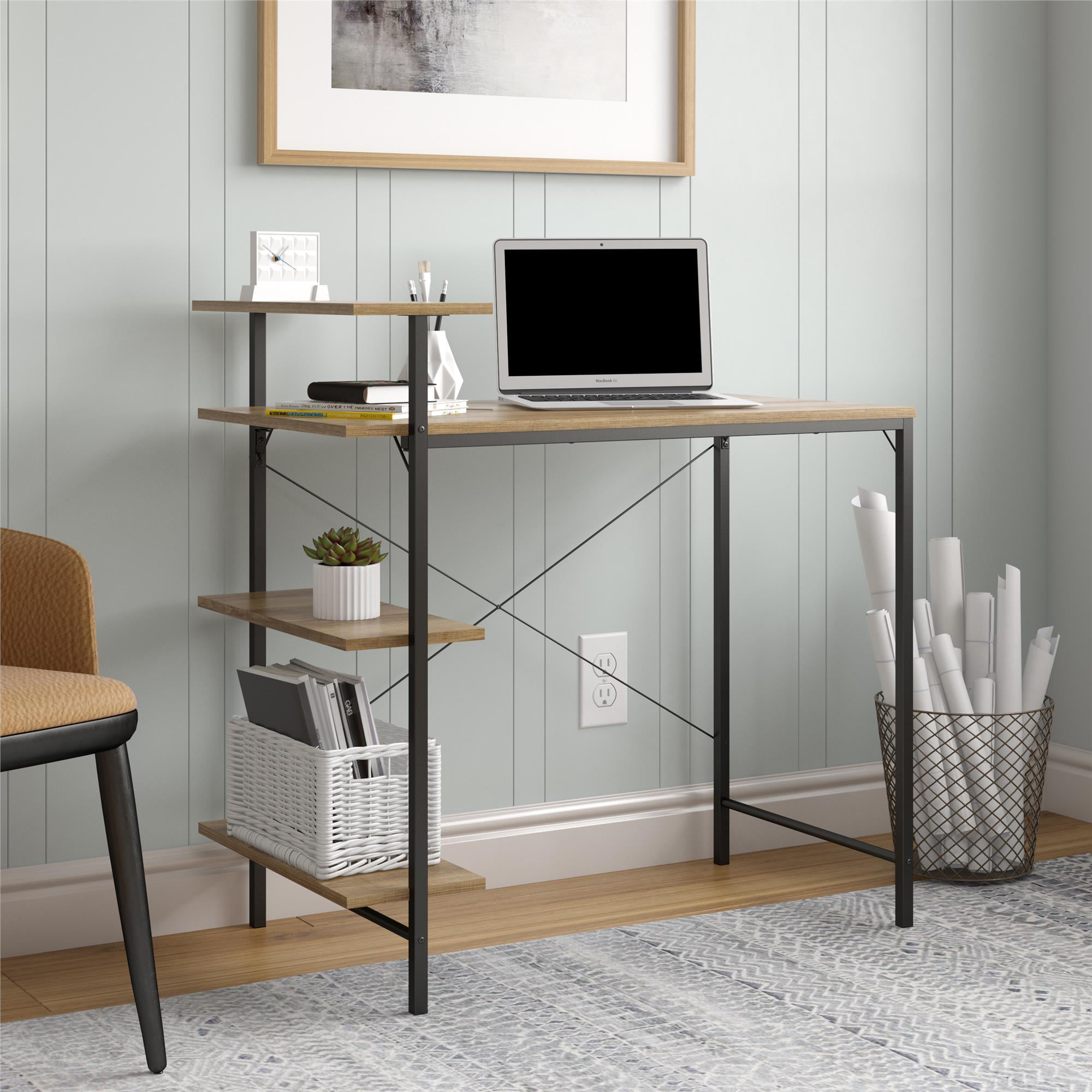 Mainstays Side Storage Desk - Natural