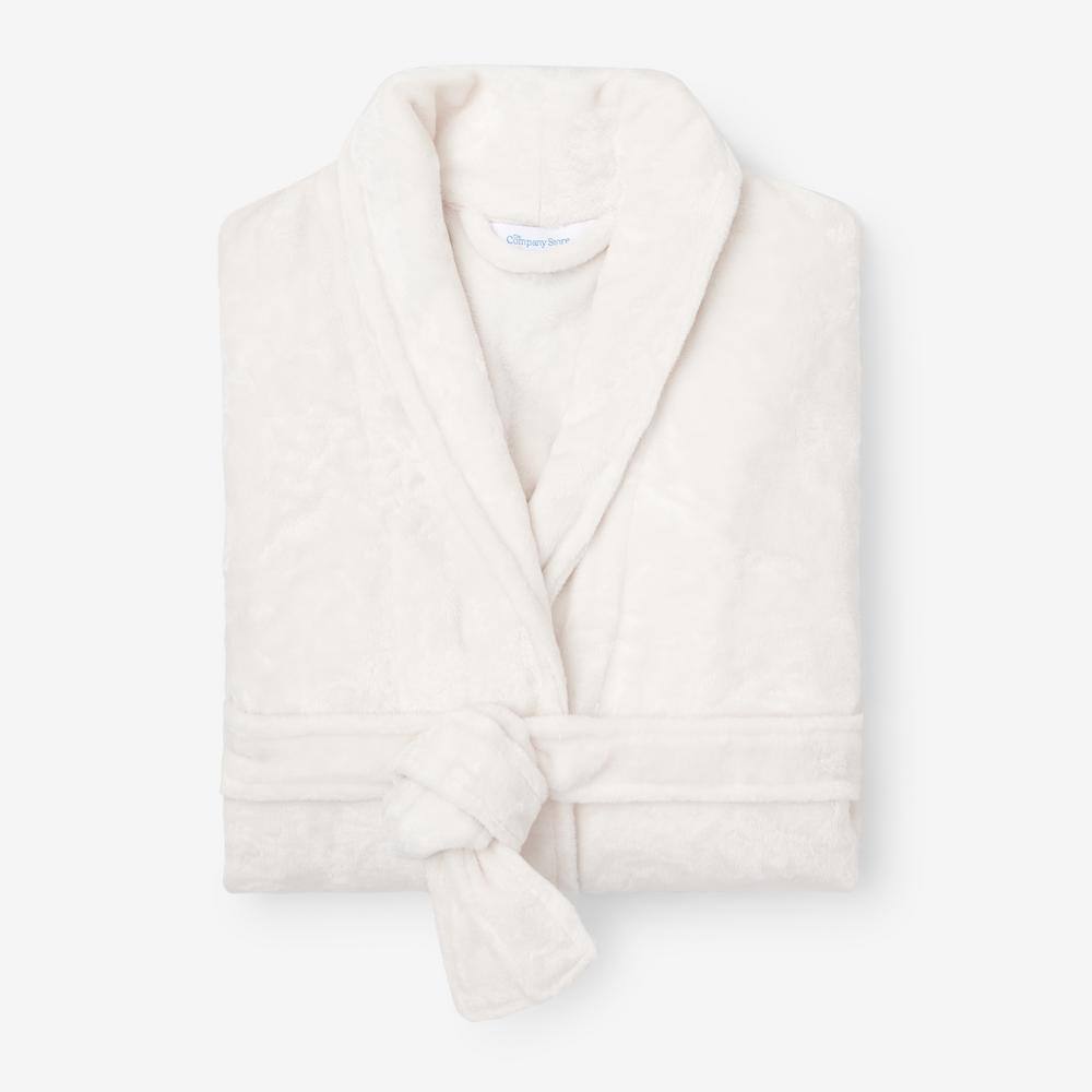 The Company Store  Company Plush Family Men-s Medium Cream Robe - Cream/M