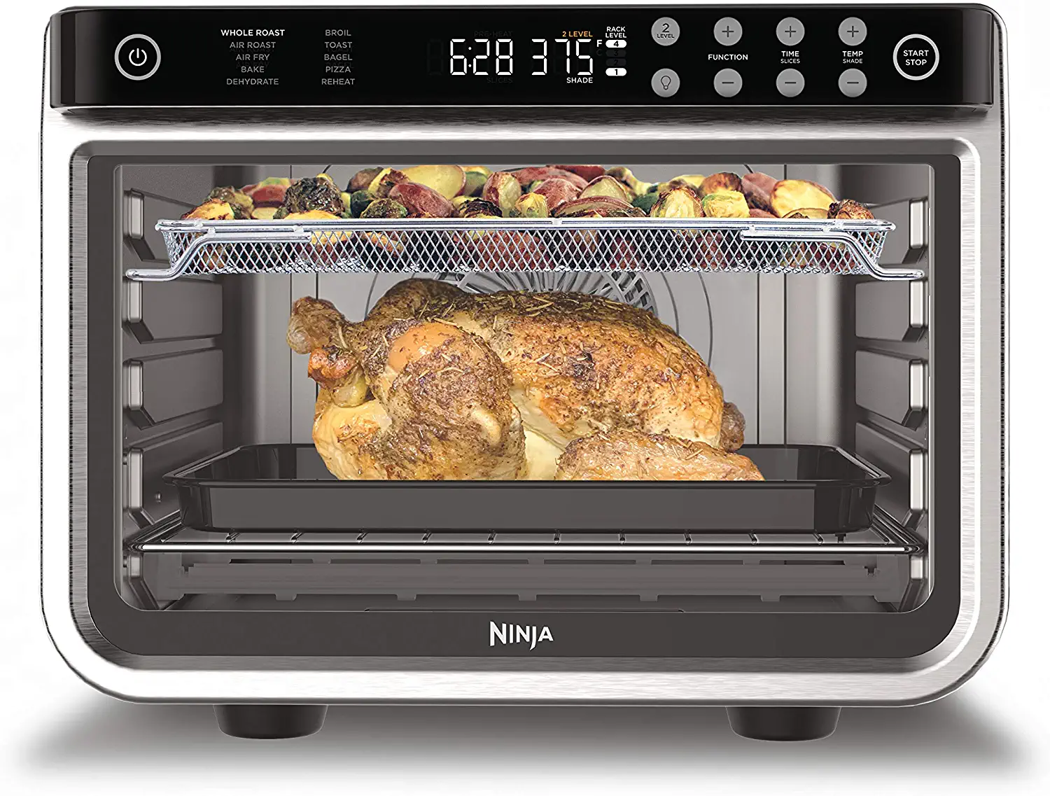 Ninja DT201 Foodi Air Fry Oven 6-Slice Stainless Steel Convection Toaster Oven (1800-Watt)
