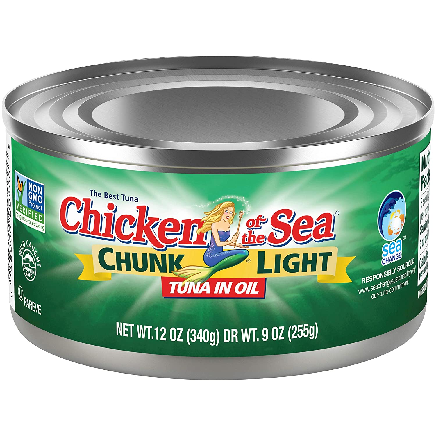Chicken of the Sea Chunk Light Tuna in Oil . 144 Oz. Pack of 12