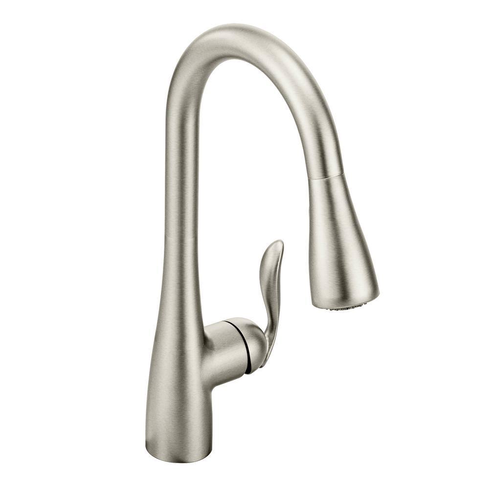 MOEN  Arbor Single-Handle Pull-Down Sprayer Kitchen Faucet with Power Boost in Spot Resist Stainless