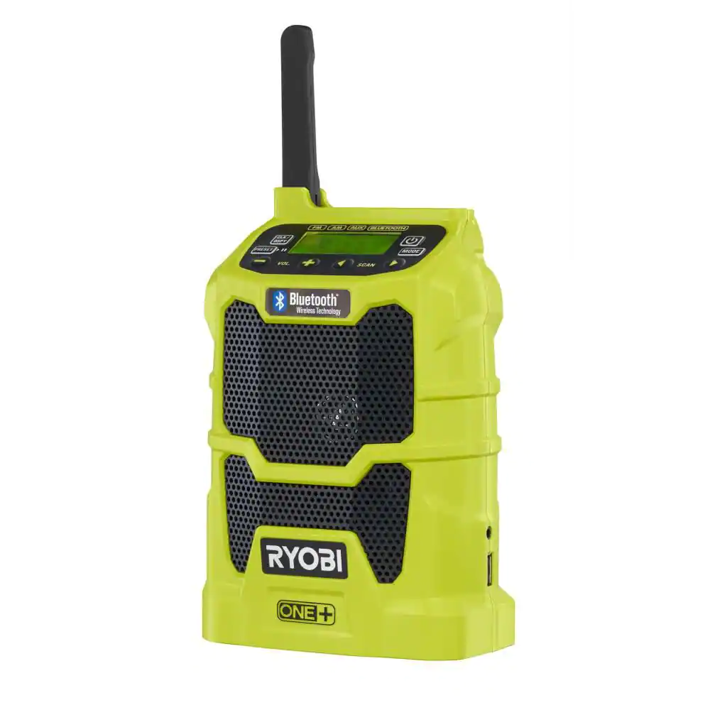 RYOBI P742 ONE+ 18V Cordless Compact Radio with Bluetooth Wireless Technology (Tool-Only)