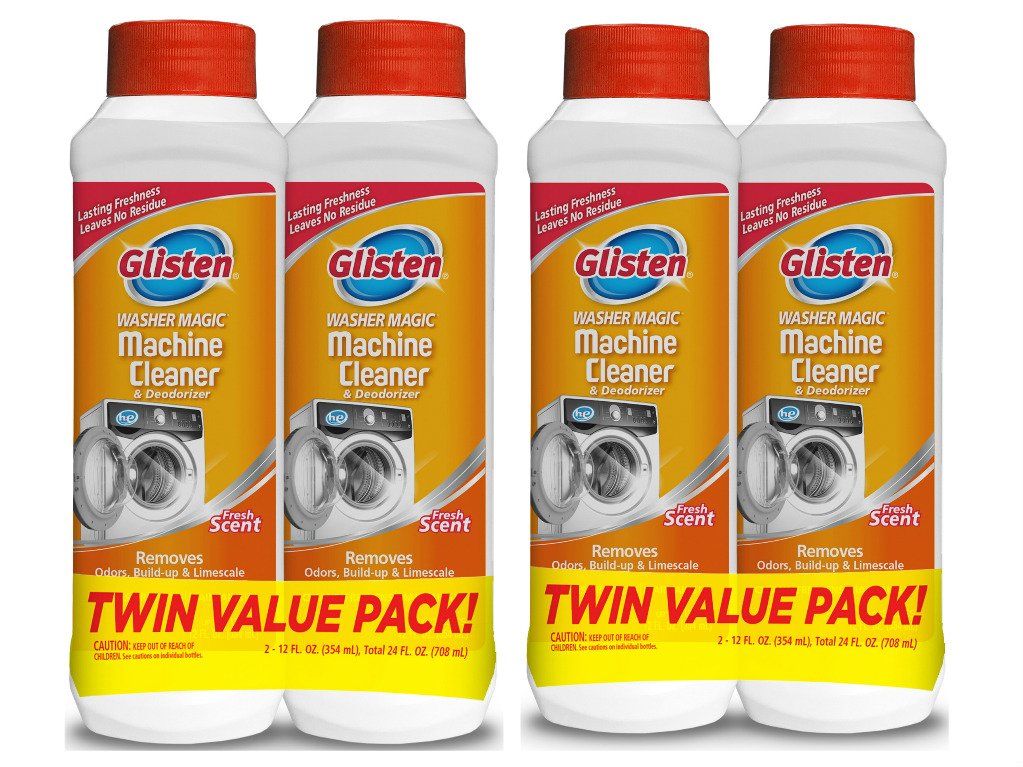 Glisten Washer Magic Washing Machine Cleaner and Deodorizer. 4 Bottles