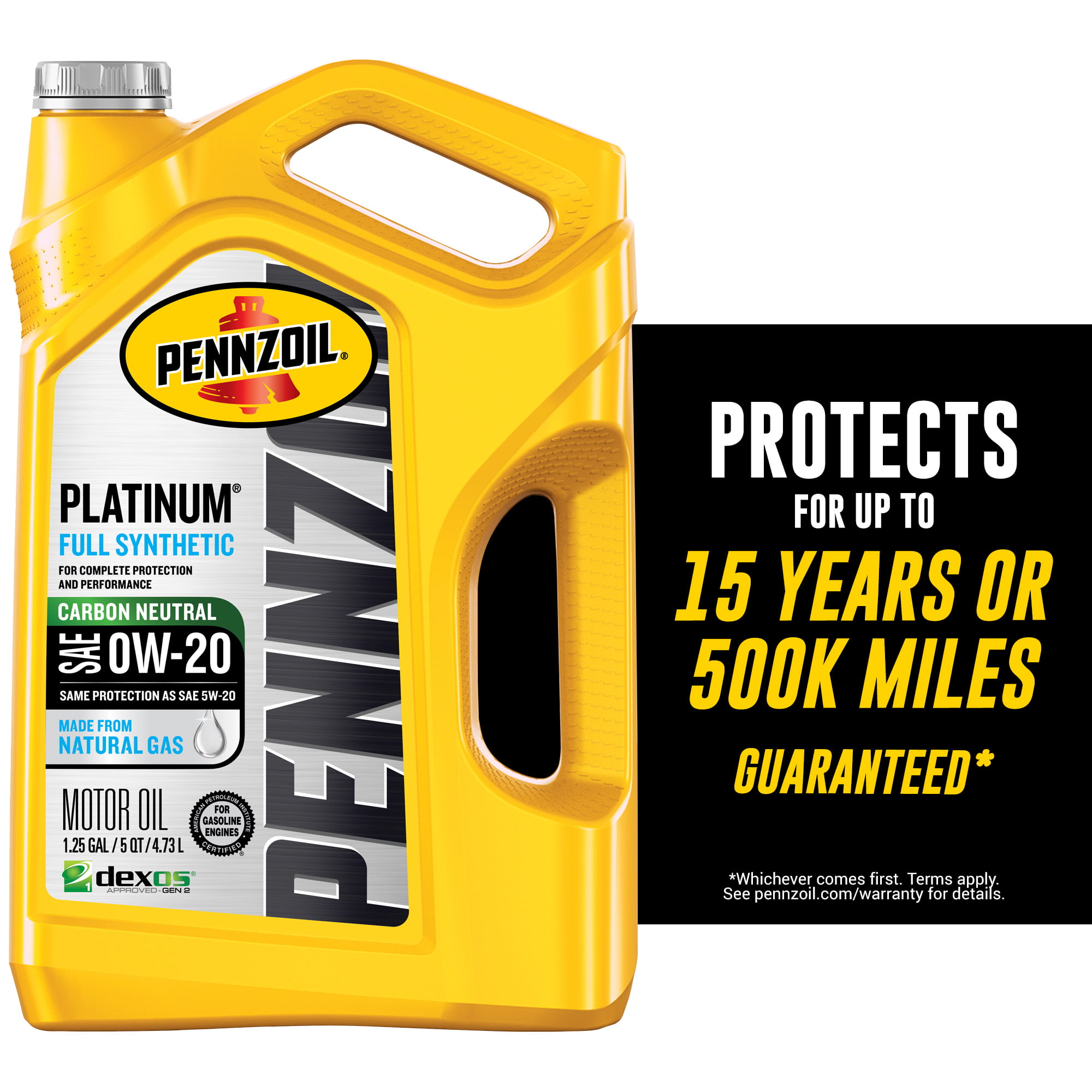 Pennzoil Platinum Full Synthetic 0W-20 Motor Oil. 5-Quart