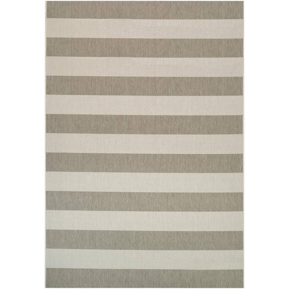 Couristan  Afuera Yacht Club Tan-Ivory 9 ft. x 12 ft. Indoor/Outdoor Area Rug
