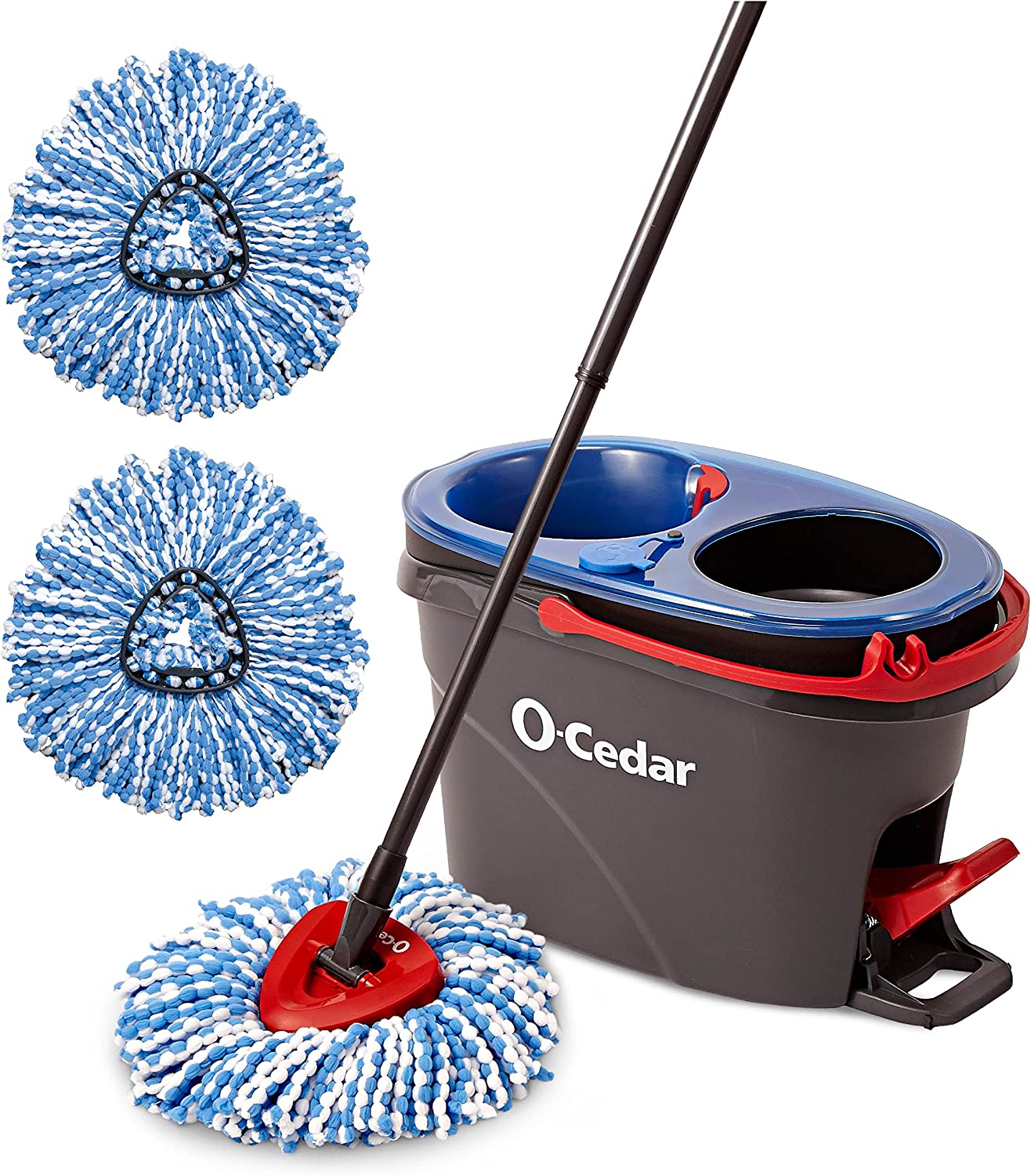O-Cedar EasyWring RinseClean Microfiber Spin Mop & Bucket Floor Cleaning System with 2 Extra Refills
