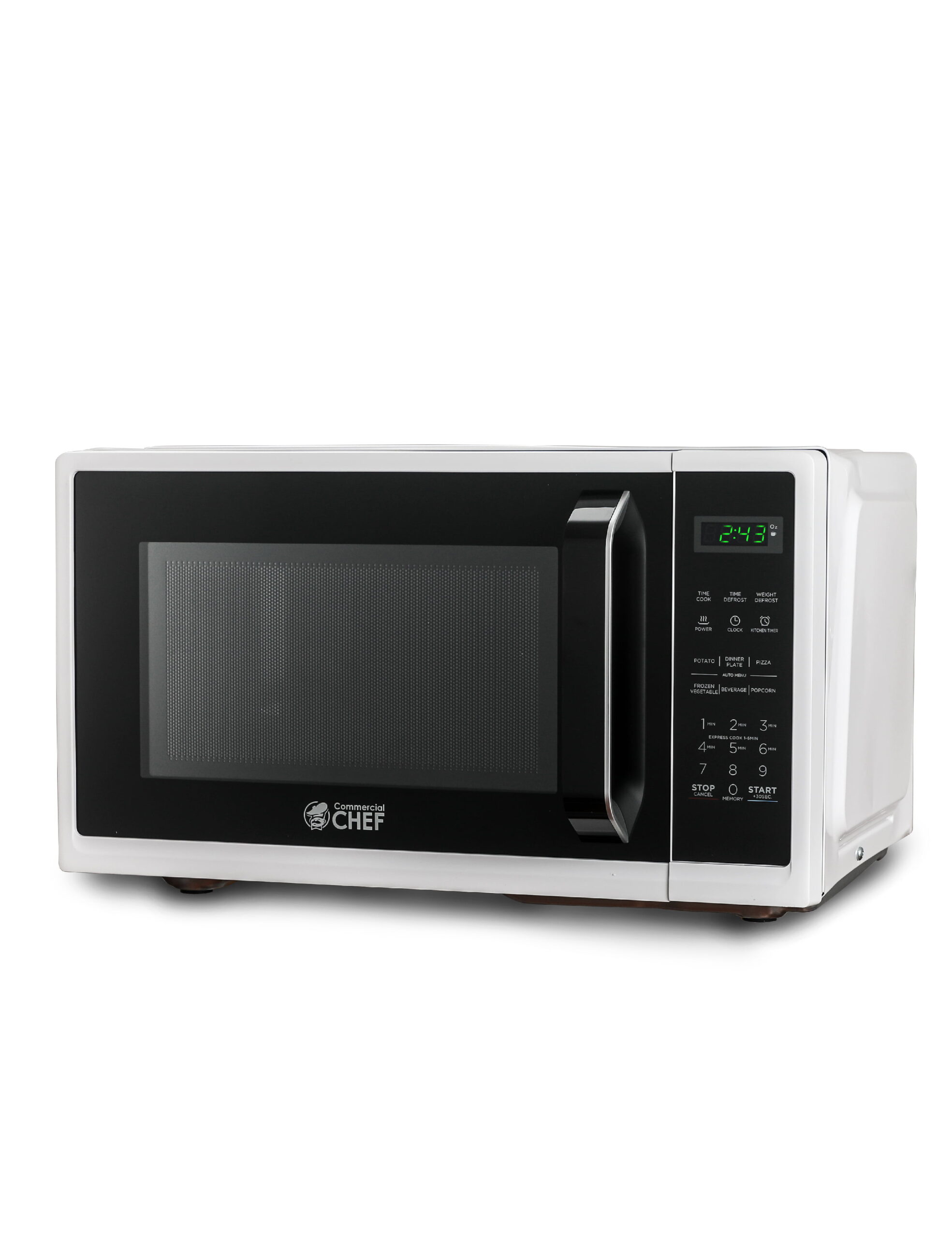 COMMERCIAL CHEF CHM9MW 0.9 Cu. Ft. Countertop Microwave with Digital Display. White