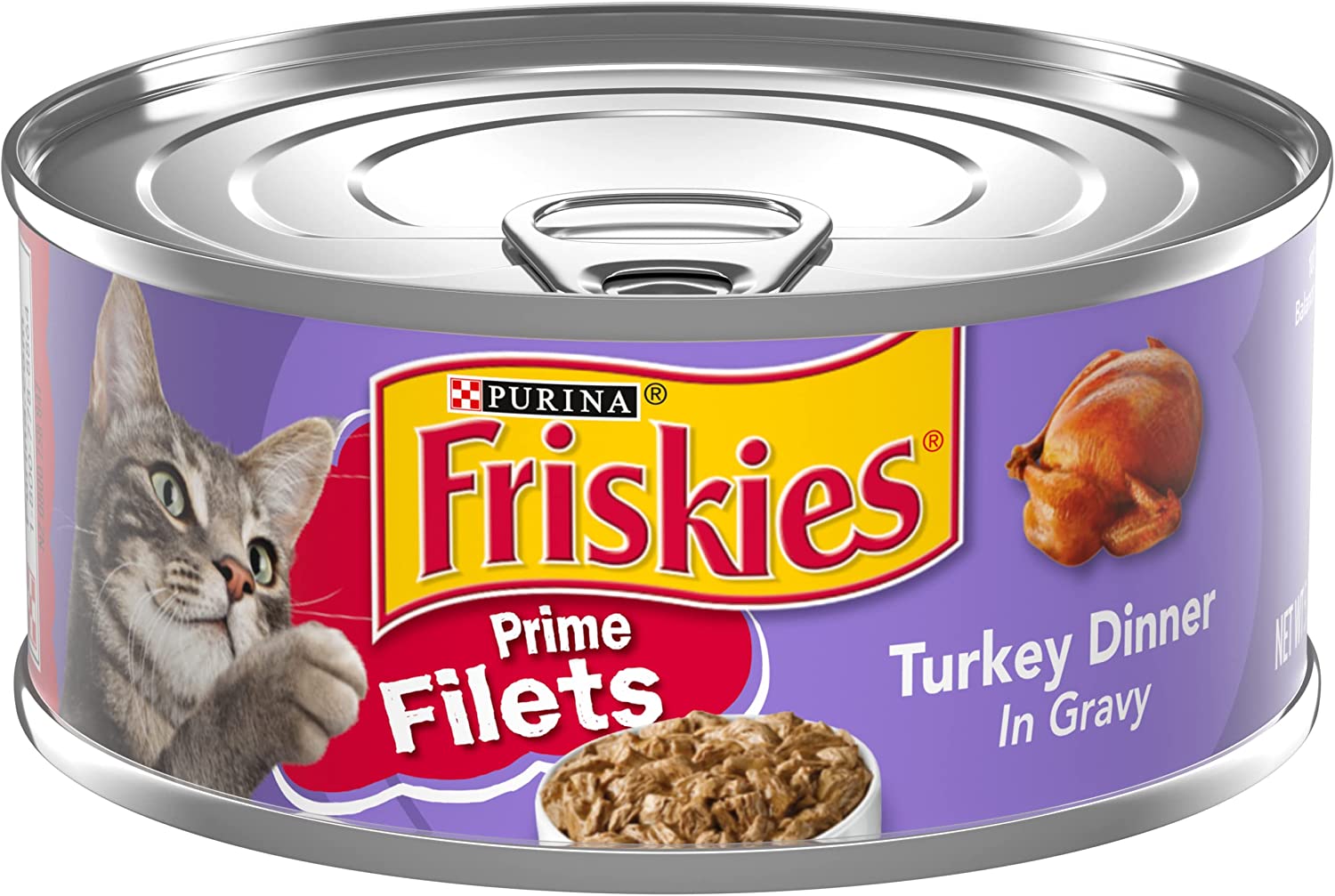 Purina Friskies Turkey Dinner in Gravy Prime Filets Canned Wet Cat Food. 5.5-oz. case of 24
