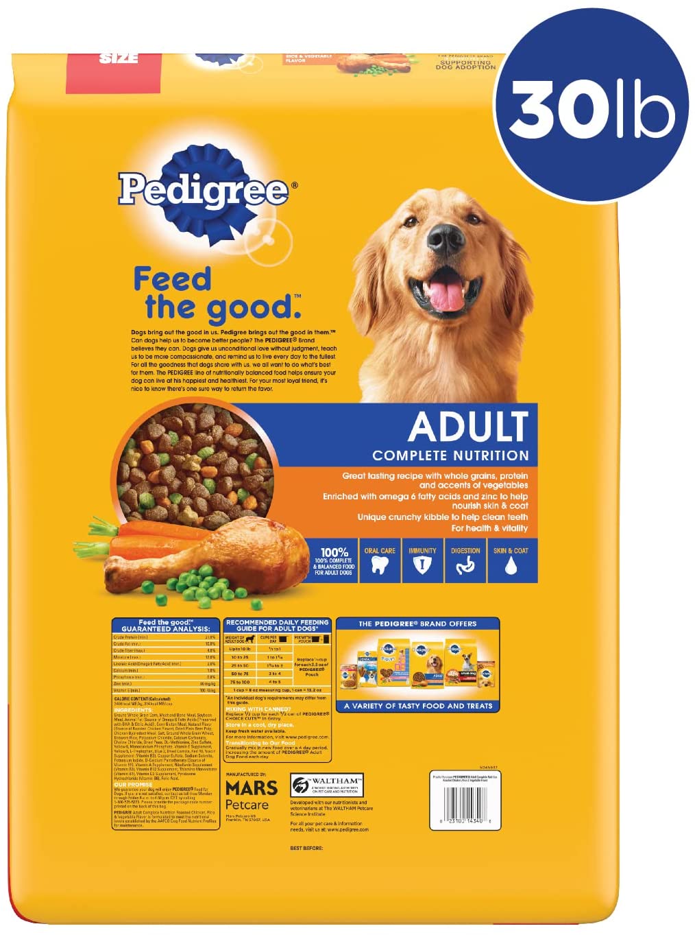 Pedigree Adult Dry Dog Food. Chicken Flavor. Chicken. 33 lb.
