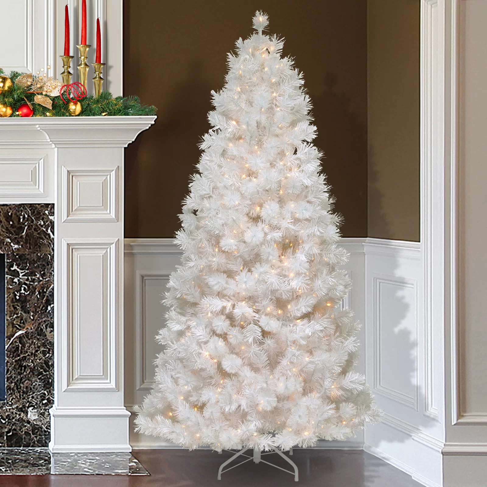 Wispy Willow 90” Lighted Artificial Pine Christmas Tree