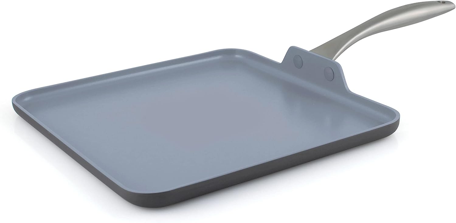 GreenPan Lima Hard Anodized Healthy Ceramic Nonstick 11″ Griddle Pan. PFAS-Free. Oven Safe. Gray