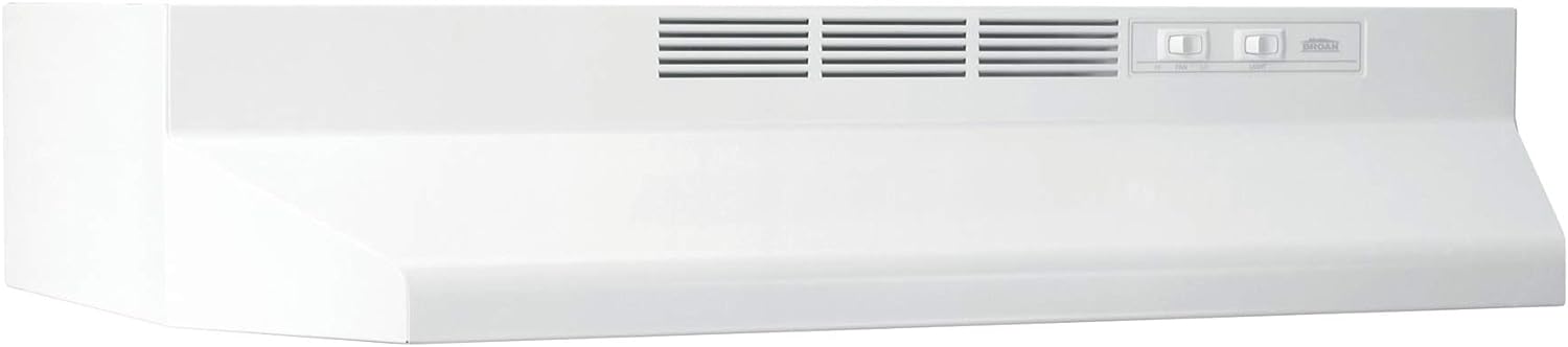 Broan-NuTone 413001 Non-Ducted Ductless Range Hood with Lights Exhaust Fan for Under Cabinet. 30-Inch. White