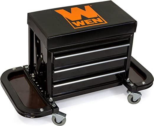 WEN 350-Pound Capacity Garage Glider Rolling Tool Chest Seat