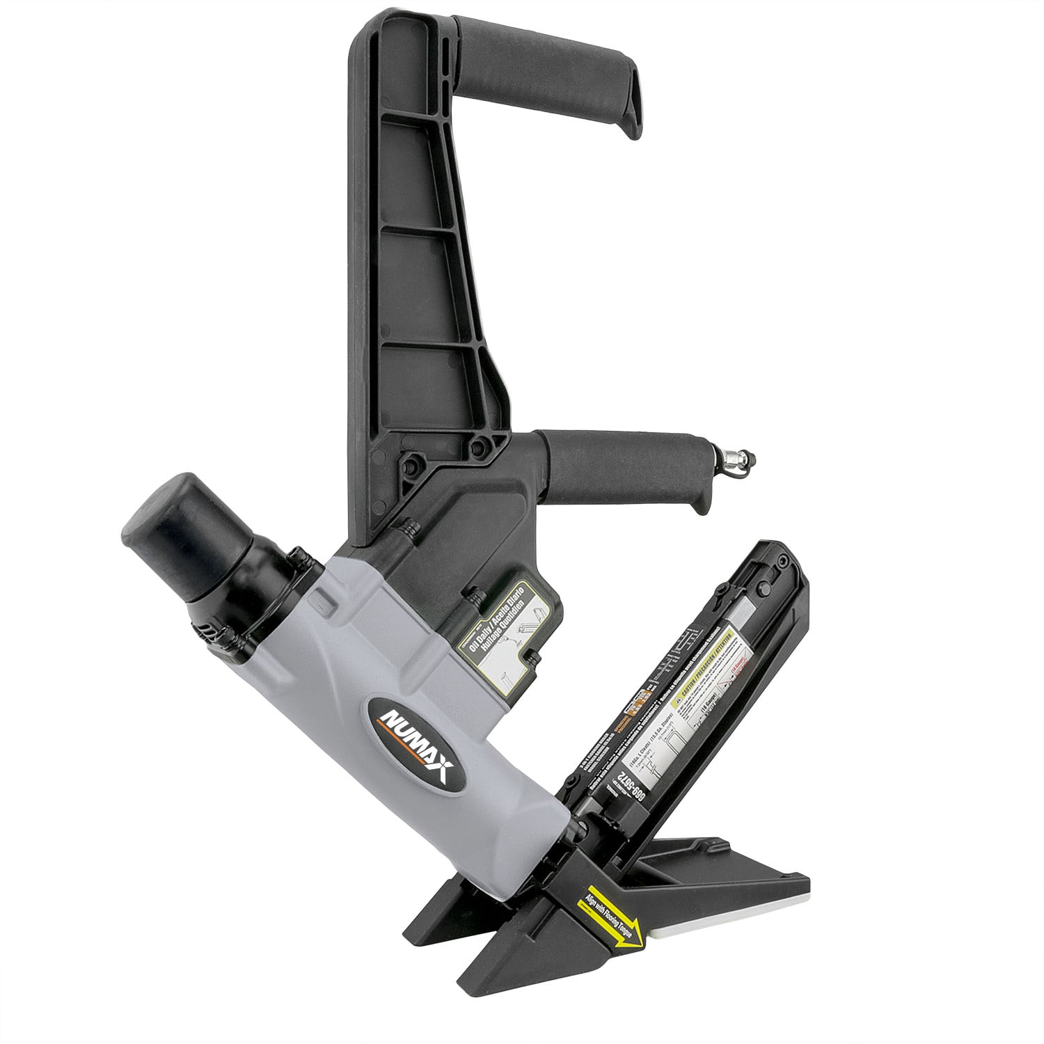 Numax Dual handle 15.5 GA staples and 16 GA L-cleats 2-in 15-Gauge Pneumatic Flooring Nailer