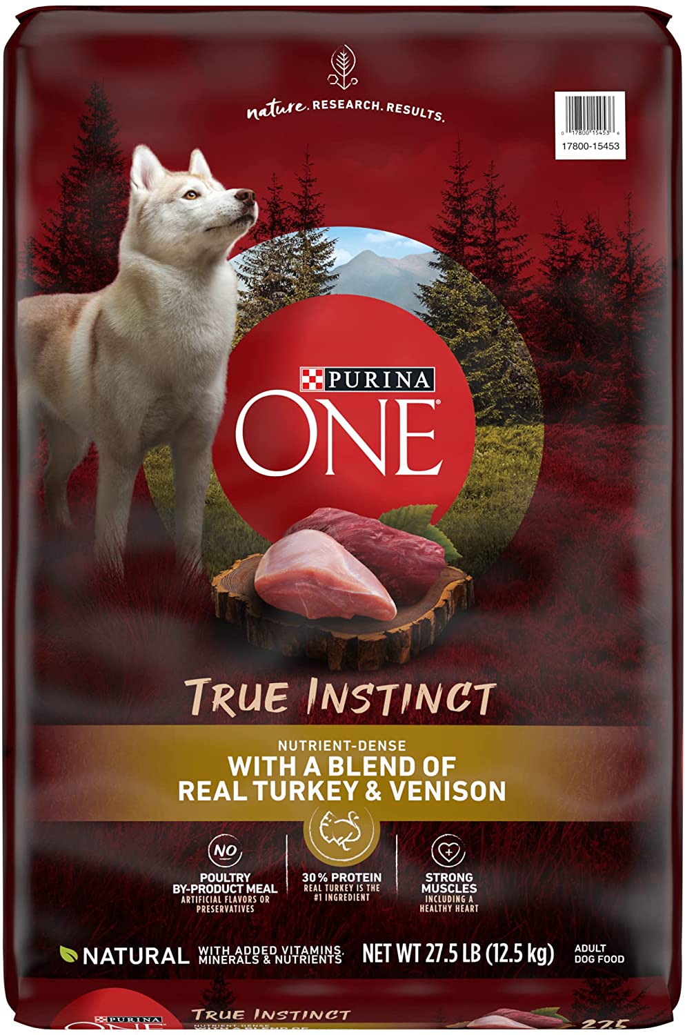 Purina ONE High Protein. Natural Dry Dog Food. True Instinct With Real Turkey and Venison - 27.5 lb. Bag