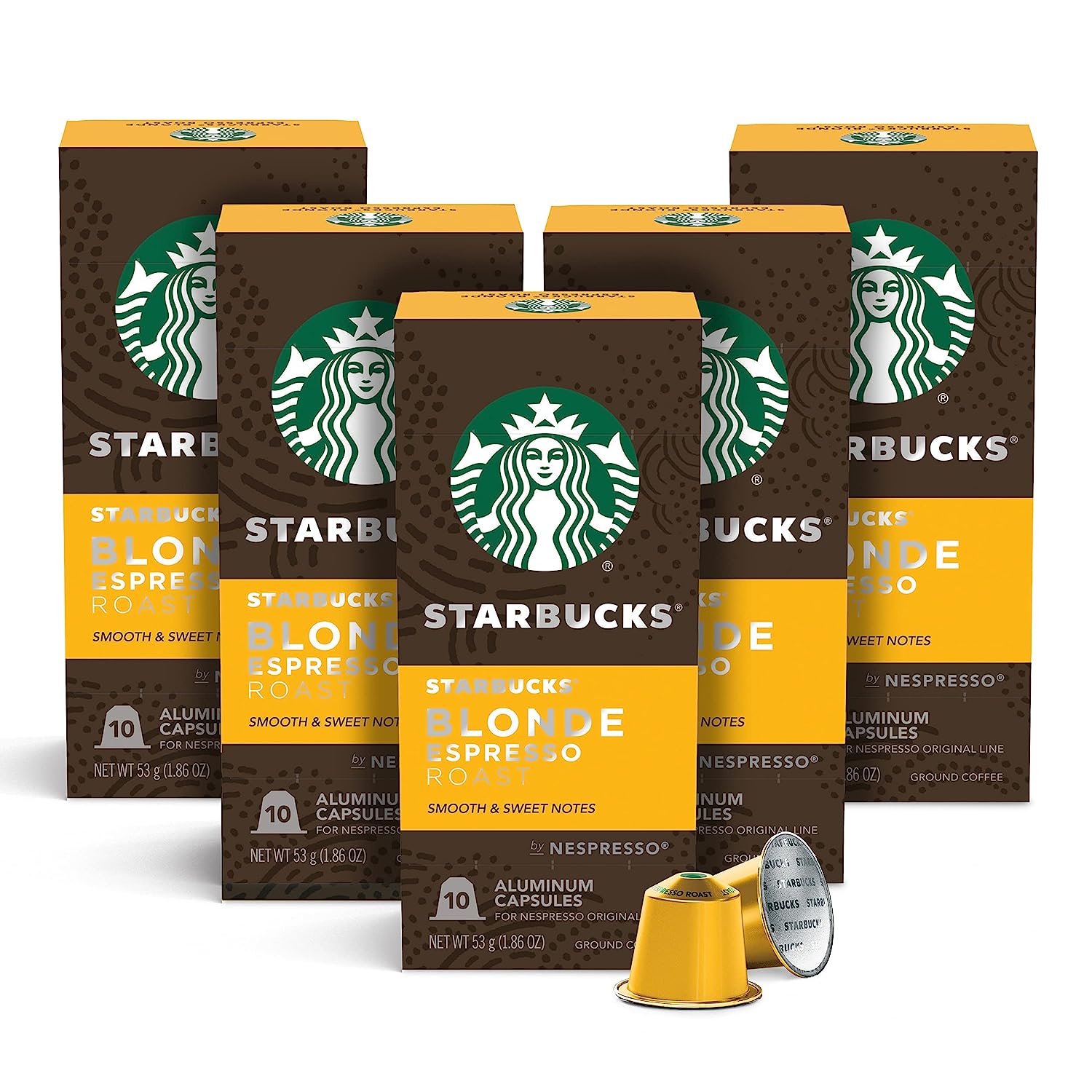 Starbucks by Nespresso Blonde Roast Espresso (50-count single serve capsules. compatible with Nespresso Original Line System)