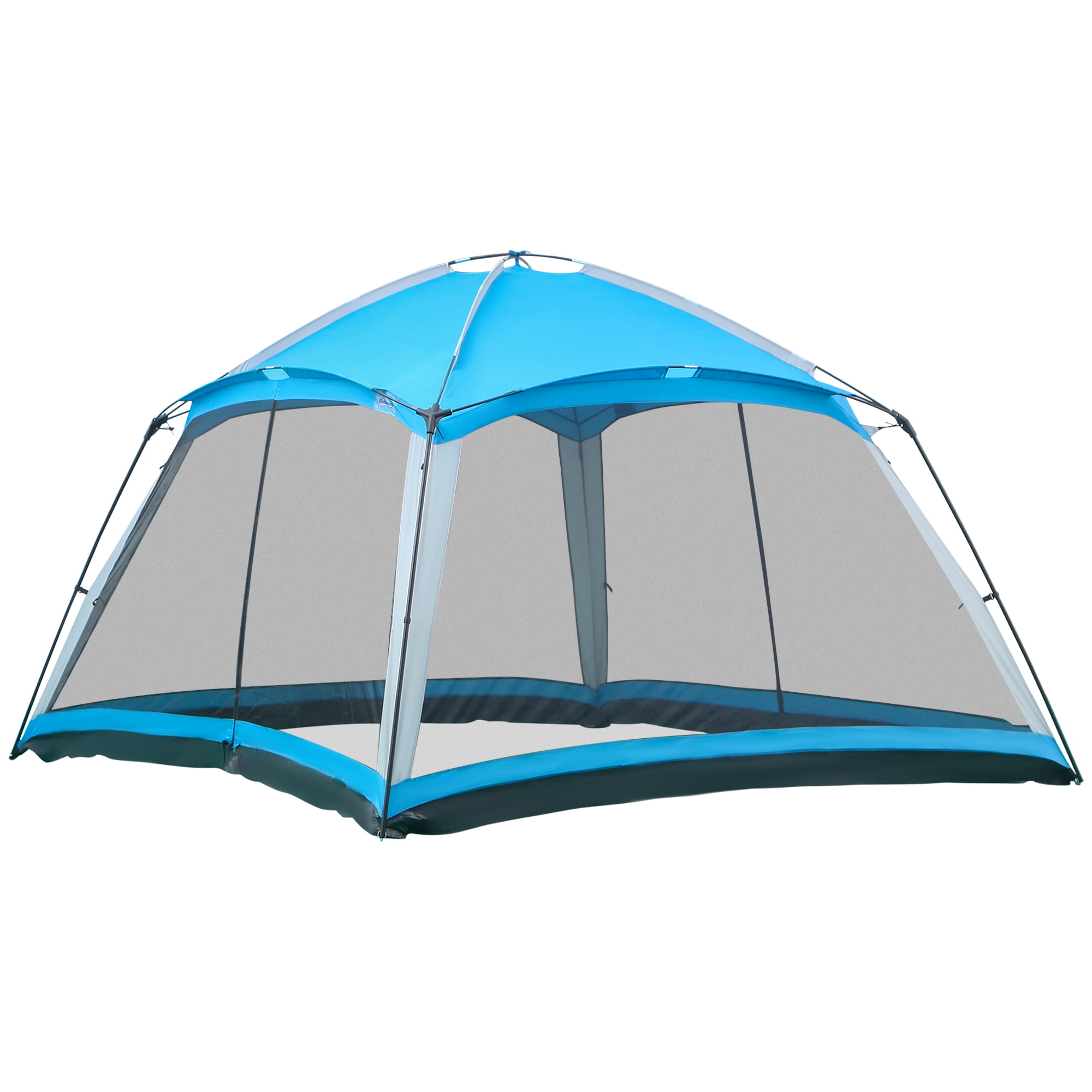 Outsunny 12′ x 12′ Screen House Room. 8 Person Camping Tent w/ Carry Bag and 4 Mesh Walls for Hiking. Backpacking. and Traveling. Easy Set Up