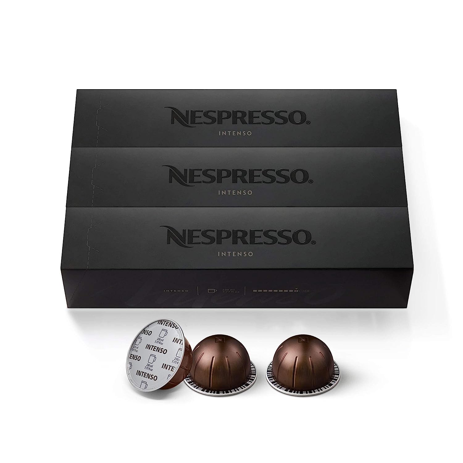 Nespresso Capsules VertuoLine. Intenso. Dark Roast Coffee. Coffee Pods. Brews 7.77 Ounce (VERTUOLINE ONLY). 10 Count (Pack of 3)