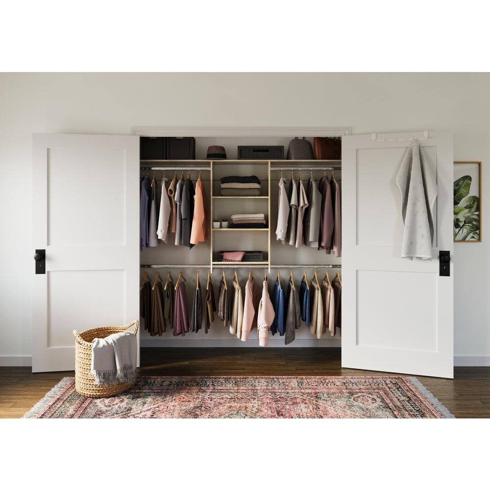 Closet Evolution HG52 Hanging 60 in. W - 96 in. W Harvest Grain Wood Closet System