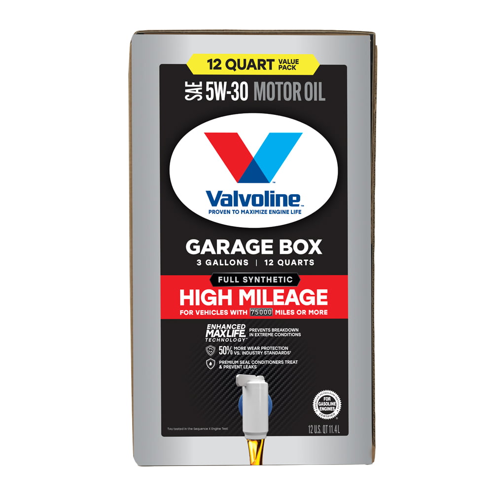Valvoline Full Synthetic High Mileage 5W-30 Motor Oil. 12 QT
