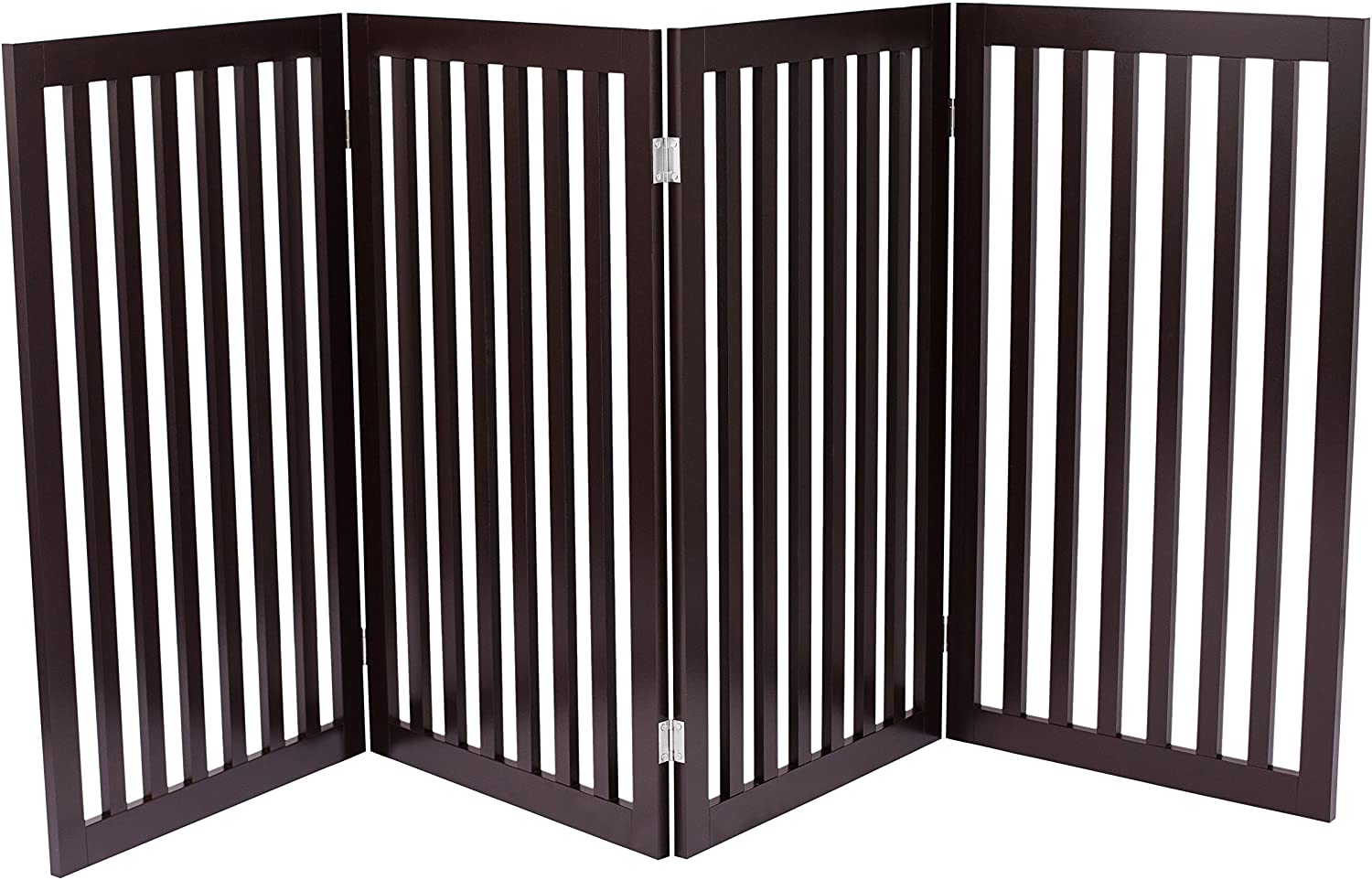 Internet-s Best Traditional Pet Gate - 4 Panel - 36 Inch Tall Fence - Free Stand (Espresso)
