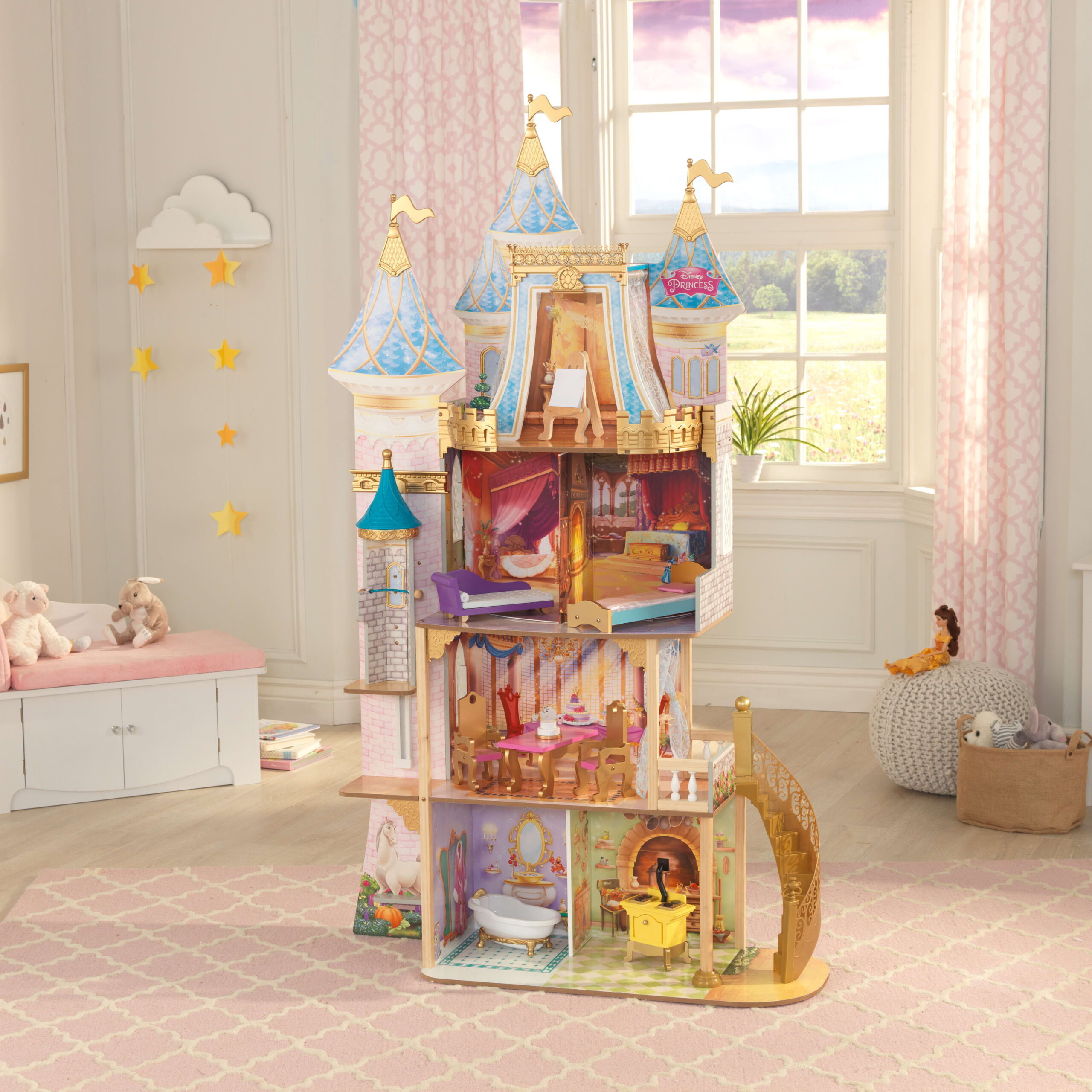 KidKraft Disney Princess Royal Celebration Wooden Castle Dollhouse