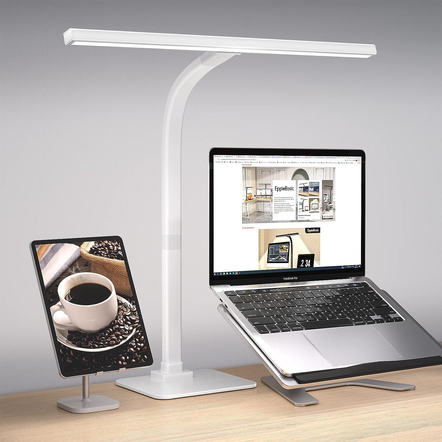 EppieBasic Led Desk Lamp. Architect Desk Lamps for Home Office - White