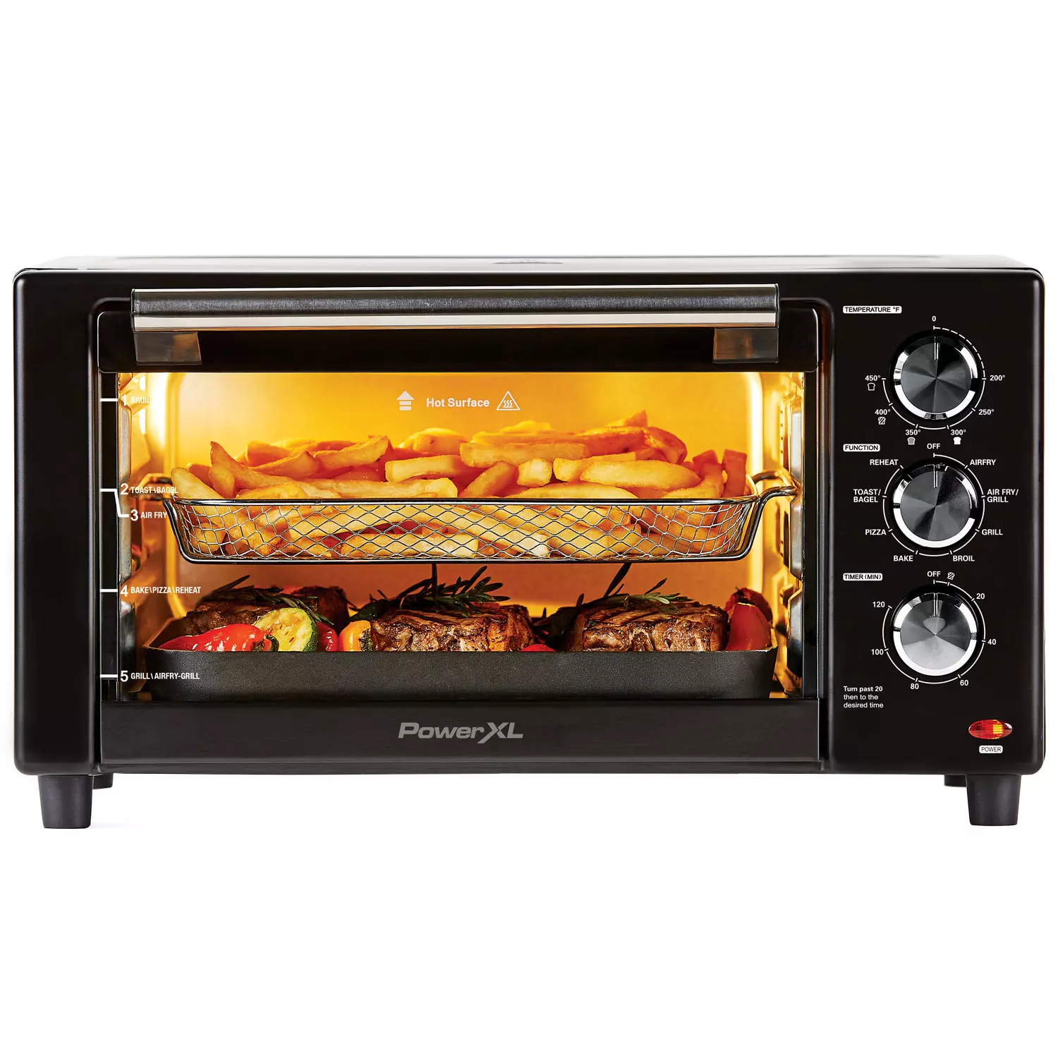 PowerXL Air Fryer Grill 8 in 1 Roast. Bake. Rotisserie. Electric Indoor Grill